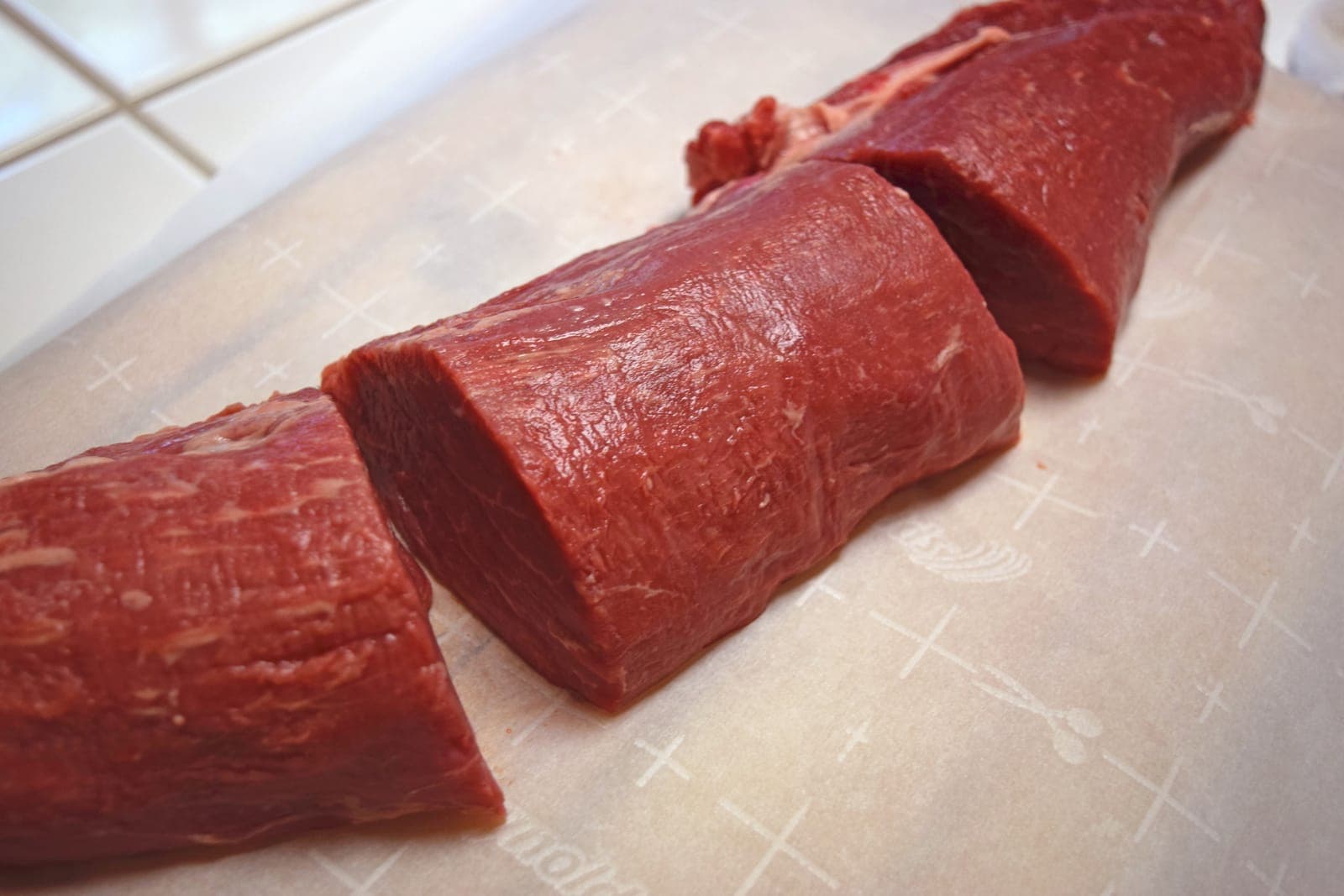 Filet mignon cut boneless from the tenderloin